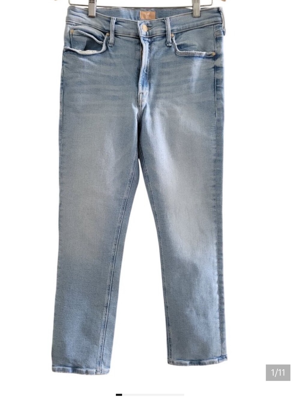 MOTHER Light Blue Mid Rise Dazzler Ankle Jeans - Picture 10 of 11